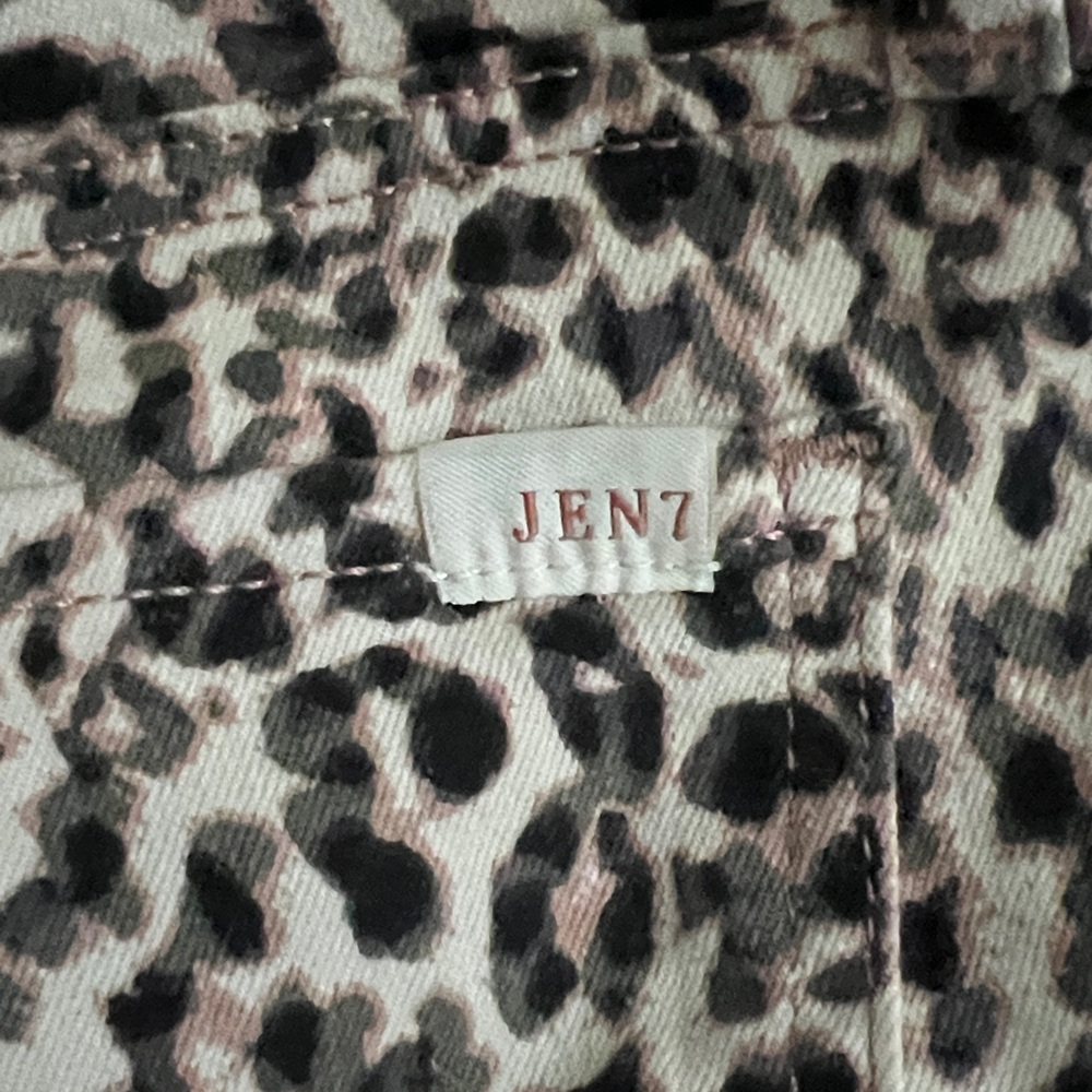 Jen 7 by 7 For All Mankind Leopard Pattern Cropped Jeans Ankle Skinny Size 2 - Picture 7 of 15